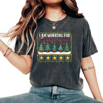 I Am Working For Christmas Break Teacher 5 Stars Women's Oversized Comfort T-Shirt - Thegiftio UK