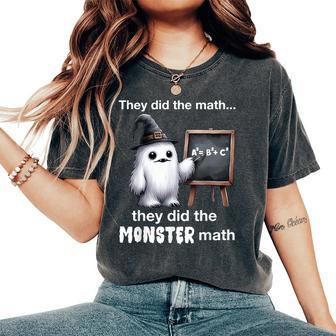 They Did The Monster Math Yeti Halloween Teacher Women's Oversized Comfort T-Shirt - Thegiftio UK