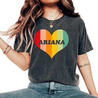 Youth Girls Ariana Retro Vintage Heart Name Women's Oversized Comfort T-Shirt - Thegiftio UK