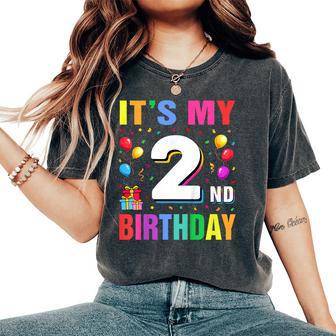 Youth It's My 2Nd Birthday 2 Two Happy Birthday Boys Or Girls Women's Oversized Comfort T-Shirt - Thegiftio UK