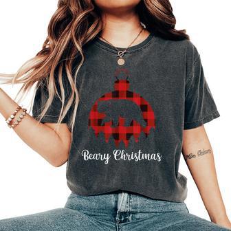 Beary Christmas Bear Xmas Ornament Costume Pajamas For Women Women's Oversized Comfort Colors T-Shirt - Monsterry