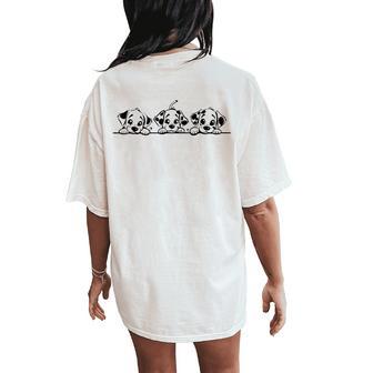 3 Cute Dalmatian Dogs Puppy Pet Animal Dog Women's Oversized Comfort T-Shirt Back Print - Thegiftio UK