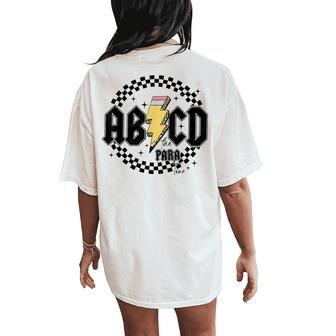 Abcd Teacher Para Tour Back To School Teaching Women's Oversized Comfort T-Shirt Back Print - Thegiftio UK