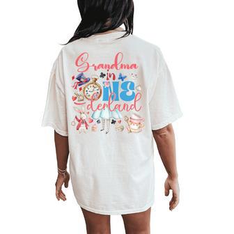 Alice Grandma In Onederland Birthday Family Women's Oversized Comfort T-Shirt Back Print - Thegiftio UK