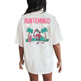 Auntiemingo Summer Vibes Auntie Flamingo Aunt Women's Oversized Comfort T-Shirt Back Print - Monsterry DE