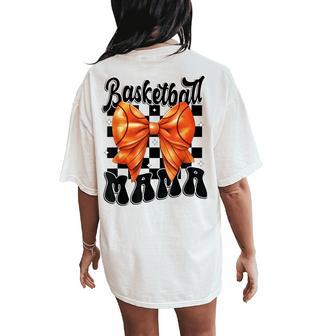 Basketball Coquette Bow Basketball Mom Game Day Women Women's Oversized Comfort T-Shirt Back Print - Thegiftio UK