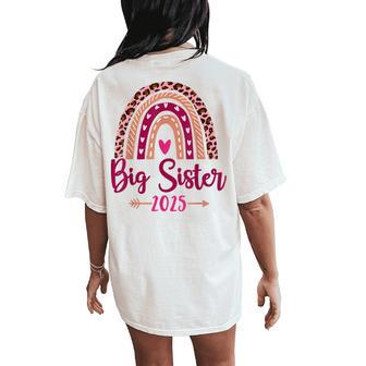 Big Sister 2025 Rainbow For Pregnancy Announcement Women's Oversized Comfort T-Shirt Back Print - Thegiftio UK
