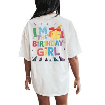 Im The Birthday Girl Building Brick Family Matching Women's Oversized Comfort T-Shirt Back Print - Thegiftio UK