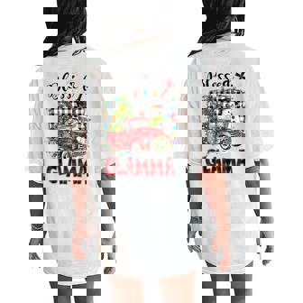 Blessed Glamma Christmas Snowman Grandma Women's Oversized Comfort T-Shirt Back Print - Monsterry