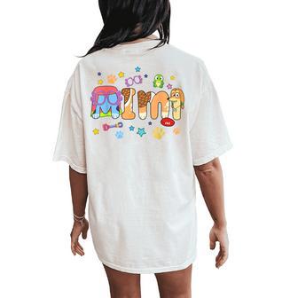 Blue Heeler Mimi Dog Of The Birthday Grandma Family Party Women's Oversized Comfort T-Shirt Back Print - Thegiftio UK