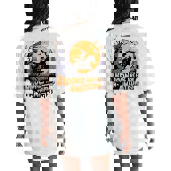Brooms Are For Amateurs With Witch Horse Riding Halloween Women's Oversized Comfort T-Shirt Back Print - Thegiftio