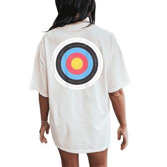 Bullseye Retro On Back Archery Shooting Men Women's Oversized Comfort T-Shirt Back Print - Thegiftio UK