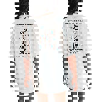 Childless Cat Lady Who Votes Mid-Century Cats 50S 60S Style Women's Oversized Comfort T-Shirt Back Print - Thegiftio UK
