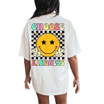 Choose Kindness Retro Groovy Kindness Inspirational Women's Oversized Comfort T-Shirt Back Print - Thegiftio UK