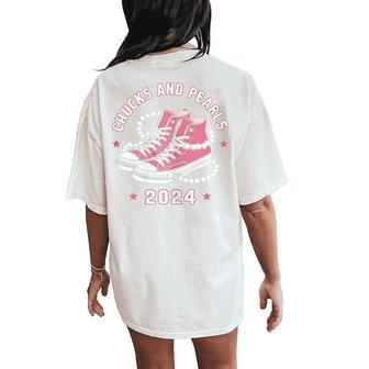 Chucks And Pearls Women Women's Oversized Comfort T-Shirt Back Print - Thegiftio UK