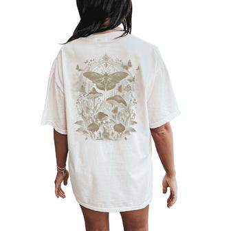 Cute Fairycore Moth Grunge Aesthetic Floral For Girls Women Women's Oversized Comfort T-Shirt Back Print - Thegiftio UK