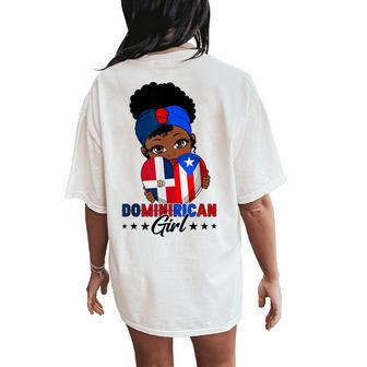 Dominirican Girl Puerto Rico & Dominican Republic Flag Pride Women's Oversized Comfort T-Shirt Back Print - Thegiftio UK