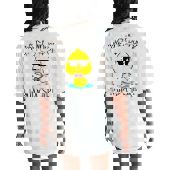This Is My Duck Pajama Fun Duck Halloween Costume Girl Women Women's Oversized Comfort T-Shirt Back Print - Monsterry