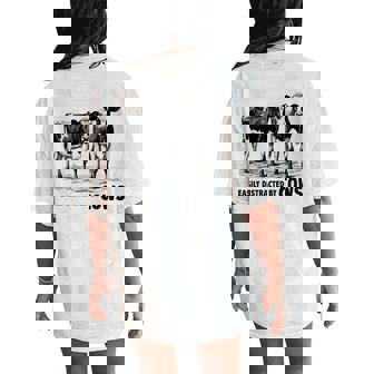 Easily Distracted By Cows Vintage Farm Women's Oversized Comfort T-Shirt Back Print - Monsterry