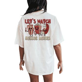 Halloween Costume Let's Watch Horror Movies Women's Oversized Comfort T-Shirt Back Print - Thegiftio UK