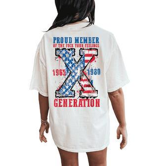 Generation 4Th Of July Gen-X 1965-1980 American Flag Womens Women's Oversized Comfort T-Shirt Back Print - Monsterry CA