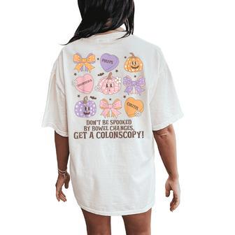 Gi Nurse Halloween Get A Colonscopy Gastroenterology Pumpkin Women's Oversized Comfort T-Shirt Back Print - Thegiftio UK