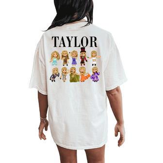 Girl Retro Taylor First Name Personalized Groovy Bday Women's Oversized Comfort T-Shirt Back Print - Thegiftio UK