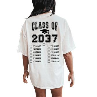 Grow With Me Checklist Kindergarten 12Th Grade Women's Oversized Comfort T-Shirt Back Print - Thegiftio UK