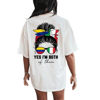 Half Colombian Half Italian Girl Colombia Italy Flag Women's Oversized Comfort T-Shirt Back Print - Thegiftio UK