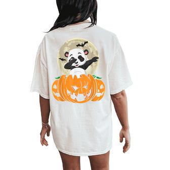 Halloween Cute Dabbing Panda Dab Dance Women's Oversized Comfort T-Shirt Back Print - Thegiftio UK