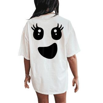Halloween Girl Ghost Eyelashes Ghoul Face Female Costumes Women's Oversized Comfort T-Shirt Back Print - Thegiftio UK