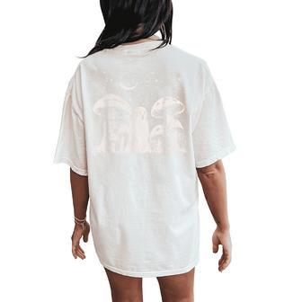 Halloween Mushroom Ghost Vintage Grunge 90 Aesthetic Graphic Women's Oversized Comfort T-Shirt Back Print - Thegiftio UK