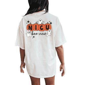 Halloween Nicu Boo Crew Nicu Nurse Squad Hospital Party Women's Oversized Comfort T-Shirt Back Print - Thegiftio UK