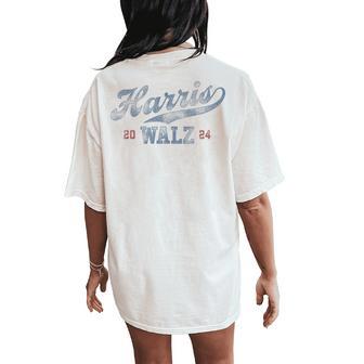 Harris Waltz 2024 Baseball Script Harris Waltz 2024 Women's Oversized Comfort T-Shirt Back Print - Thegiftio UK