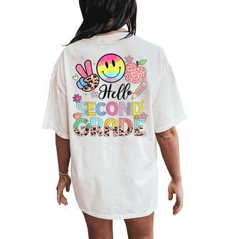 Hello Second Grade 2Nd Grade First Day Of School Women's Oversized Comfort T-Shirt Back Print - Thegiftio UK