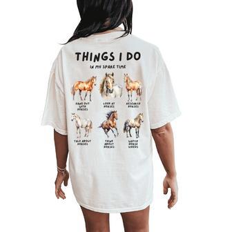 Horse Things I Do In My Leisure Time Women's Oversized Comfort T-Shirt Back Print - Thegiftio UK