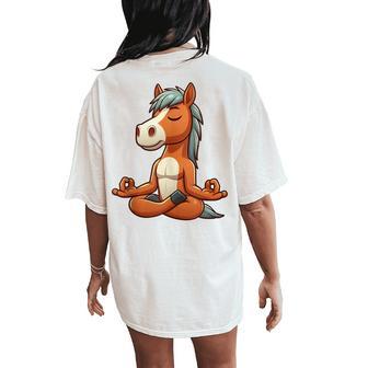 Horse Yoga Meditation Women's Oversized Comfort T-Shirt Back Print - Thegiftio UK