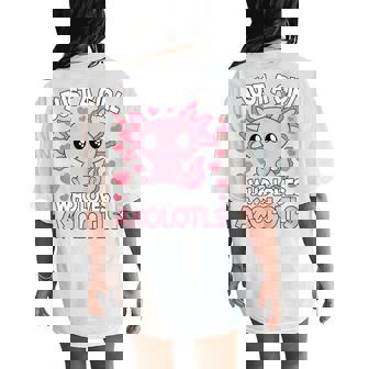 Just A Girl Who Loves Axolotls Pink Kawaii Axolotl Girl Kid Women's Oversized Comfort T-Shirt Back Print - Thegiftio