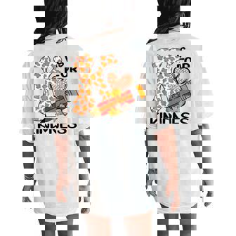 K Is For Kindness Orange Anti Bullying Unity Day Teacher Kid Women's Oversized Comfort T-Shirt Back Print - Monsterry