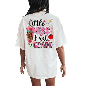 Little Miss First Grade Back To School 1St Grade Girl Women's Oversized Comfort T-Shirt Back Print - Thegiftio UK