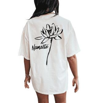 Lotus Flower Namaste Heavily Meditated Yoga Spiritual Yoga Women's Oversized Comfort T-Shirt Back Print - Thegiftio UK