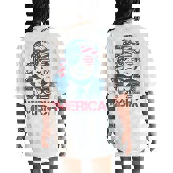 'Merica Trump Trump American Flag T Men 24 28 Women's Oversized Comfort T-Shirt Back Print - Monsterry