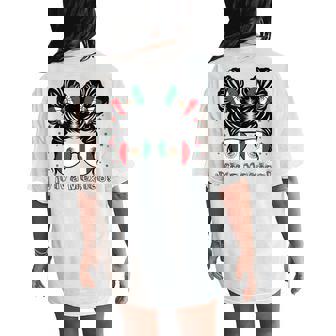 Messy Bun Girl Viva Mexico Independence Day Mexican Flag Women's Oversized Comfort T-Shirt Back Print - Seseable