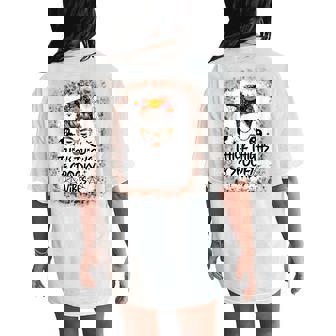 Messy Bun Thick Thighs Spooky Vibes Lady Bleached Halloween Women's Oversized Comfort T-Shirt Back Print - Monsterry