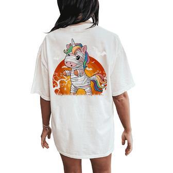 Mummy Unicorn Halloween Girls Unicorn Halloween Costumes Women's Oversized Comfort T-Shirt Back Print - Thegiftio UK