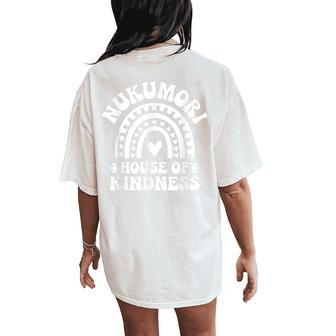Nukumori House Of Kindness Boho Heart Rainbow Women's Oversized Comfort T-Shirt Back Print - Thegiftio UK