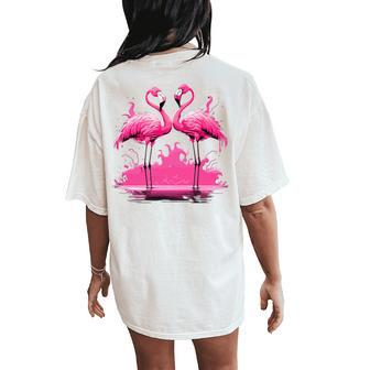 Pink Flamingo Summer Vibes For Women Women's Oversized Comfort T-Shirt Back Print - Monsterry DE