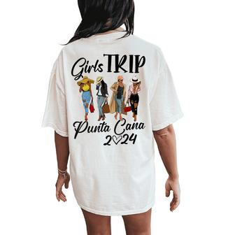 Punta Cana Girls Trip 2024 Birthday Squad Vacation Women's Oversized Comfort T-Shirt Back Print - Thegiftio UK