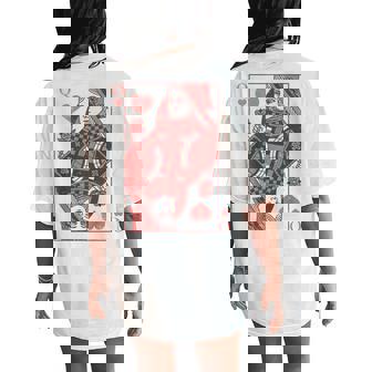 Queen Of Hearts Valentines Day Cool V-Day Couple Matching Women's Oversized Comfort T-Shirt Back Print - Thegiftio UK