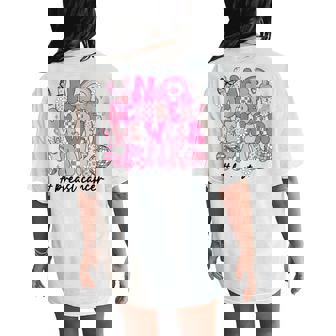 Retro Groovy In October We Wear Pink Breast Cancer Womens Women's Oversized Comfort T-Shirt Back Print - Thegiftio